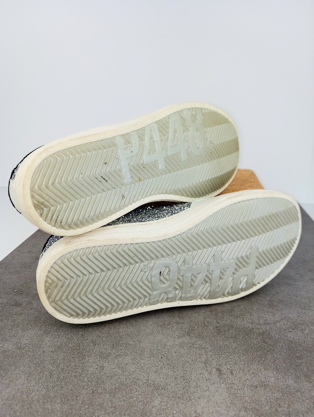 P448 John Ginevra White Silver Glitter Sneakers 36 - Picture 8 of 15